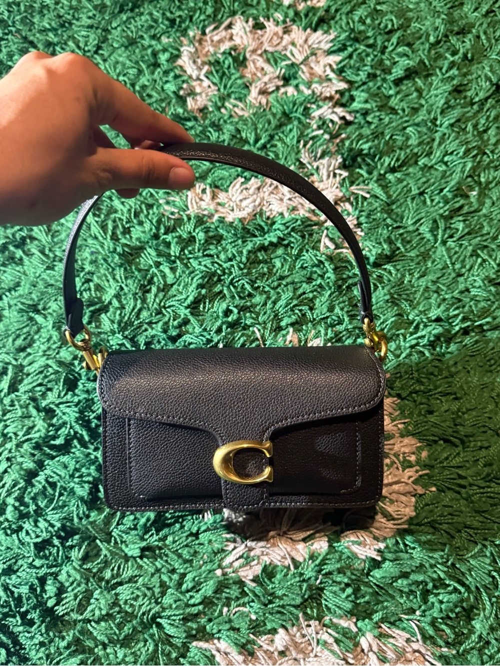 Coach Black Mini Shoulder Bag with Gold 'C' Hardware